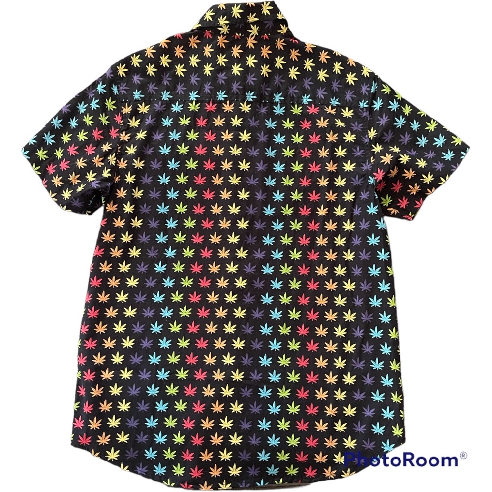 Eighty Eight Button Down Multicolored Pot Leaf Pr… - image 2
